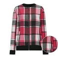 thumbnail image 6 of ZVNAΖH Womens Elegant Plaid Baseball Jacket Fashion Streetwear Full Zip Up Bomber Jacket 2025 Fall Short Outerwear with Pockets, 6 of 8