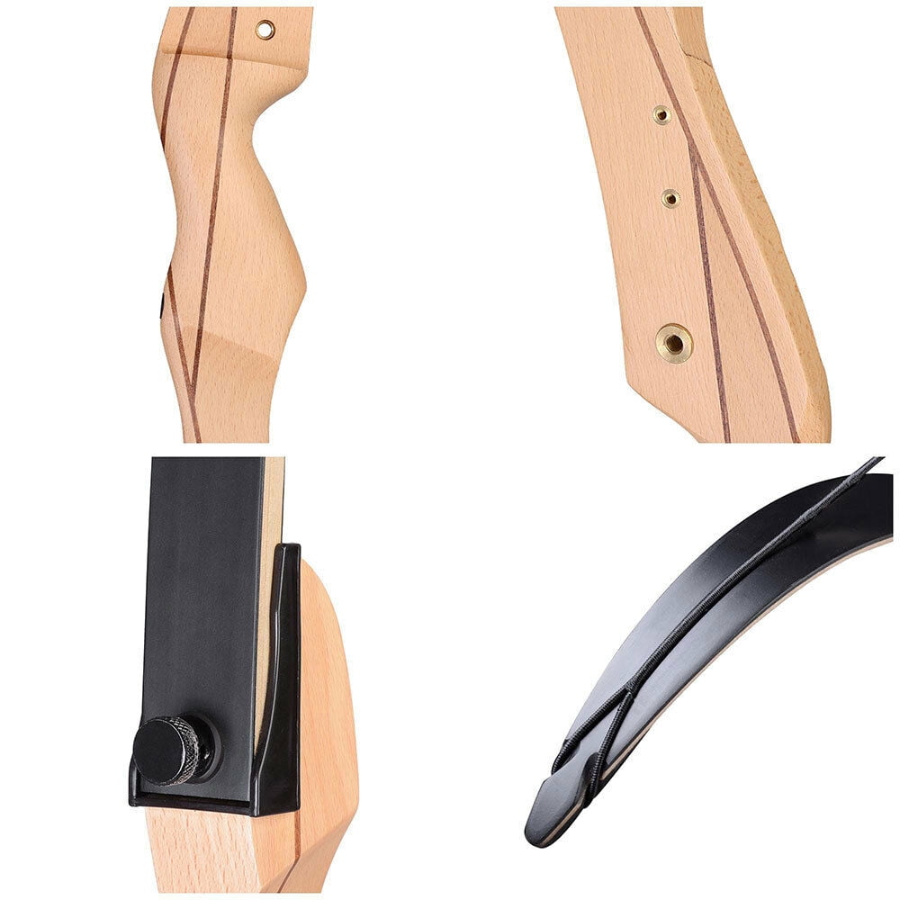 65" 30lbs Recurve Long Bow Draw Right Hand Traditional Archery Hunting Take Down
