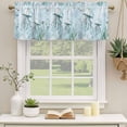 thumbnail image 2 of Aqua Jellyfish Curtain Valances for Windows, Kitchen Valance Window Treatments Panel 2 Pack, Coastal Nautical Ocean Shells Seaweed Rod Pocket Short Curtains for Bathroom Bedroom 42 x 18 Inch, 2 of 8