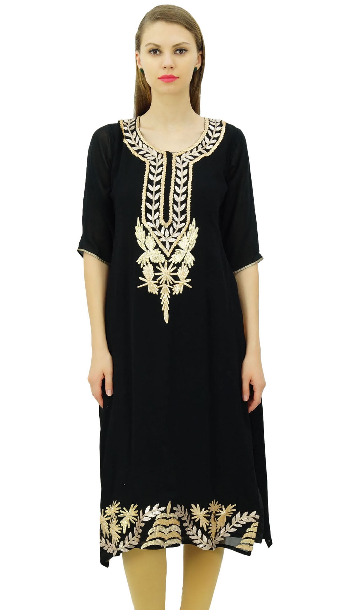 Black Georgette Straight Kurti | Modest evening dress, How to wear, Set  dress