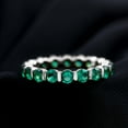 thumbnail image 3 of Rosec Jewels Certified Lab Grown Emerald Eternity Ring for Women - AAAA Quality Emerald Band Ring - Ready to Gift for Anniversary, 14K White Gold, US 12.00, 3 of 6