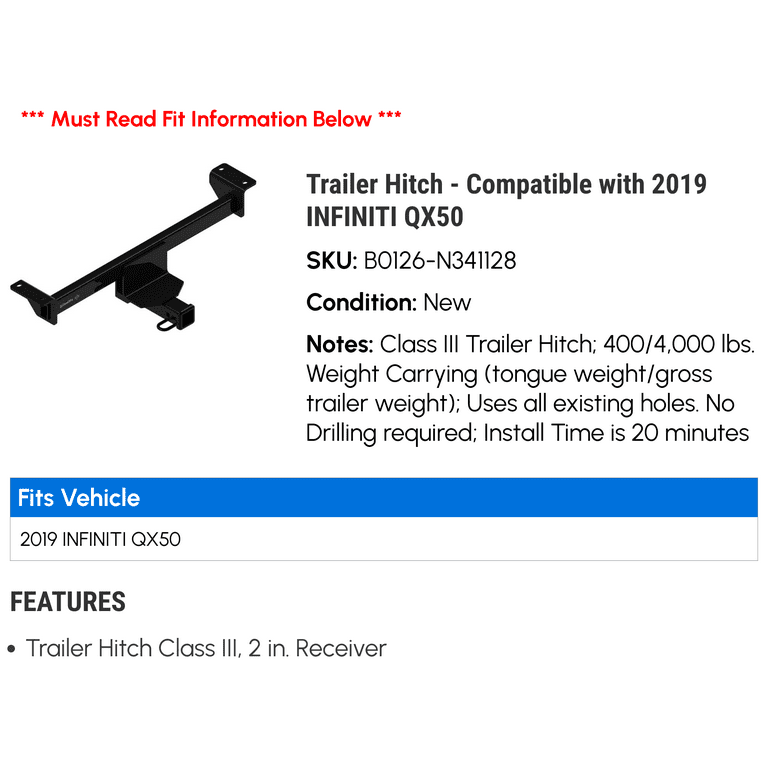 2019 infiniti qx50 trailer hitch discount