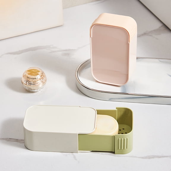 Soap Box Travel Case, Portable Sealed Soap Container with Drainage Holes and Leak-proof Lid for Hygienic Storage, Easy-clean Open Mouth Bathroom Organizer, Topliu