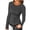 Dark Gray, variant on Spring Fall Women Long Sleeve Slim Fit Solid T Shirt Crew Neck Tops