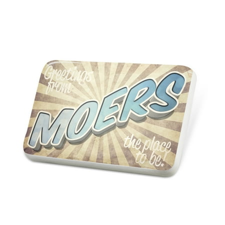 Porcelein Pin Greetings from Moers, Vintage Postcard Lapel Badge – NEONBLOND