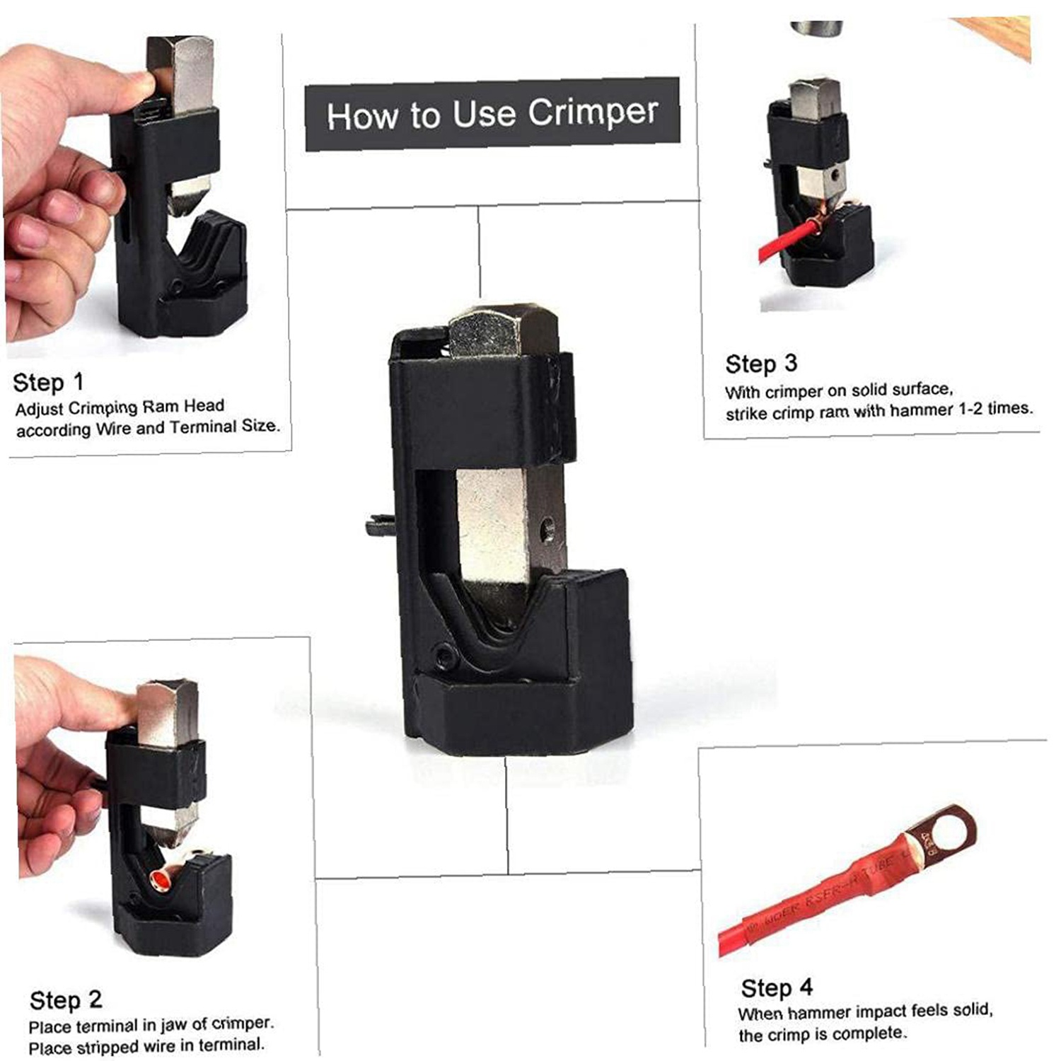 Buy ZALAGA Hammer Lug Crimper Tool Hammer Crimping Tool Battery Cable
