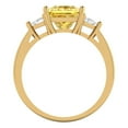 thumbnail image 4 of Clara Pucci 14K Yellow Gold Solid Gold Yellow Three-Stone Anniversary Ring for Women - 2.32 cttw Princess Cut, 4 of 8
