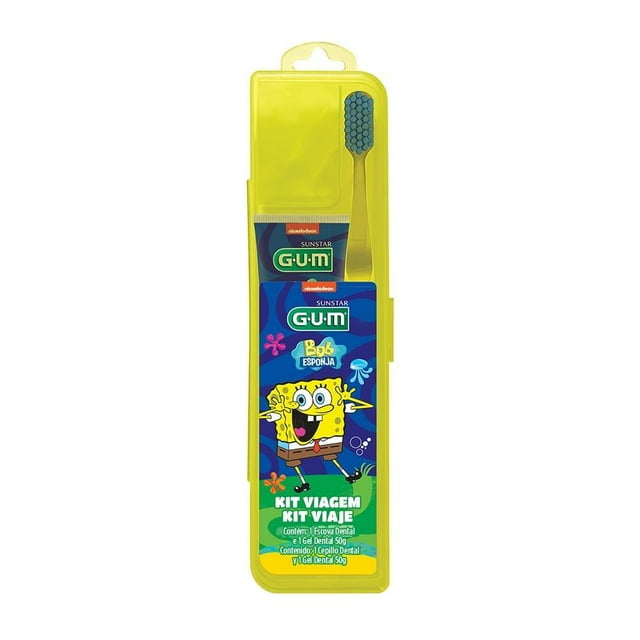 Kit de Cuidado Bucal Infantil Sunstar GUM Bob Esponja