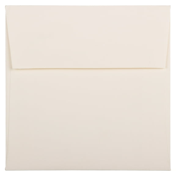 JAM Paper 6 x 6 Square Metallic Invitation Envelopes, Natural White Wove, Bulk 1000/Carton