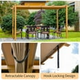 thumbnail image 5 of Domi 10' X 13' Outdoor Retractable Pergola Canopy, Aluminum Patio Pergola, Sun Shade Shelter for Backyards, Gardens, Patios, Deck, Ideal for BBQ, Party, Beach and More, Wood-Looking, 5 of 10