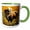 Green/White, variant on 3drose, American Bison on a Kansas Range of Sunflowers, 11oz Two-tone Green Mug