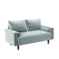 thumbnail image 4 of US Pride Furniture Velvet 58'' Loveseat for Living Room, Light Gray, 4 of 7