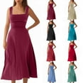 thumbnail image 1 of Sentmoon Robe Modeste Confortable Sans Manches à Encolure Carrée Robe de Cocktail pour Femmes 2026 Été Coupe Ajustée Robes avec Manches Accessoires de Plage Incontournables pour Se Détendre et Se Relaxer m, 1 of 7