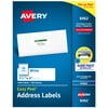 Avery Easy Peel Mailing Address Labels, Inkjet, 1 1/3 x 4, White, 1400/Box