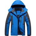 thumbnail image 6 of Wutalume Unisex Colorblock Zipper Pocket Hooded Jacket, Men's Casual Plush Jacket with Water-Resistant Finish, Warm Lining for Outdoor Adventures and Daily Protection,Blue 3XL, 6 of 7