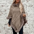 thumbnail image 5 of DailyTrove Women's Turtleneck Knit Poncho, Long Sleeve, Casual Lounge & Outdoor Wear, Soft Wool Blend, Plus Size Friendly, 5 of 5
