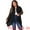Black Brown, variant on Plus Size Striped Open Front Knit Cardigan Sweaters Shrugs 1X Black