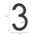 thumbnail image 4 of 8" Address Numbers For House,Modern House Numbers Large Black Exterior Street Metal floating house numbers for outside Floating Mount Or Flush Mount Aluminum Home Door Number 3, 4 of 11