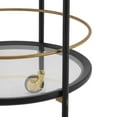 thumbnail image 6 of Christopher Knight Home 32" Modern Round Bar Cart with Locking Casters and Tempered Glass Shelves, Black+Gold, 6 of 12