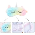 thumbnail image 3 of Paquete de 2 antifaz para dormir para niños, antifaz de unicornio colorido con dibujos animados, cubierta de ojos de felpa para dormir con los ojos vendados para niñas y niños (rosa + azul claro) Xemadio CJWUS-5965, 3 of 5