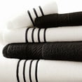 thumbnail image 6 of Dana 6 Piece Soft Egyptian  Cotton Towel Set Stripes Black White, 6 of 7