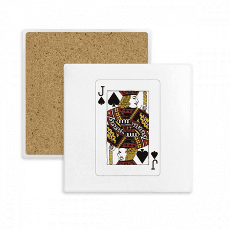 

Playing Cards Spade J Pattern Square Coaster Cup Mat Mug Subplate Holder Insulation Stone