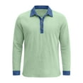 thumbnail image 5 of YanHoo Mens Linen Henley Shirts Denim Color Block Patchwork Long Sleeve Button Up Pullover Summer Beach Casual Henleys T-Shirt Mint Green,XL, 5 of 6