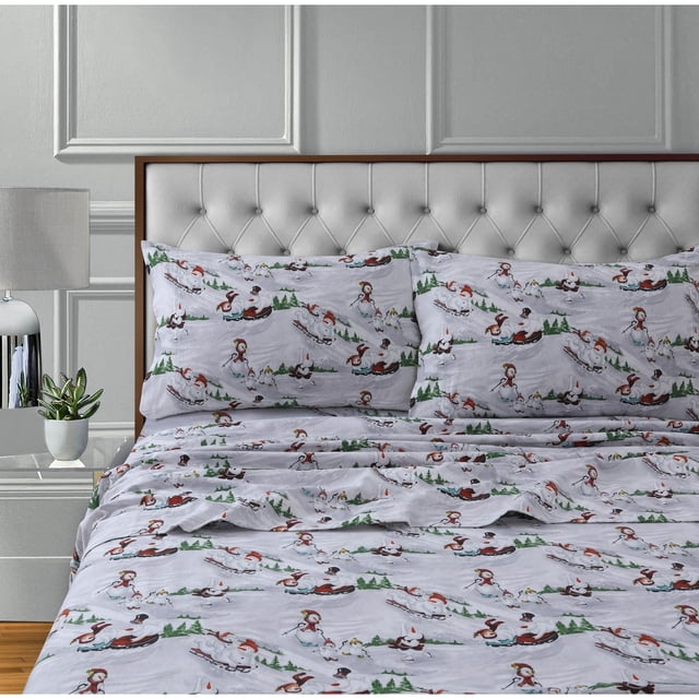 Sábanas de franela Tribeca Living Winter Wonderland Cal King