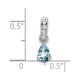thumbnail image 3 of Auriga Fine Jewelry 10K White Gold Pear Aquamarine and Diamond Pendant for Women (L-16.3mm, W-4.6mm), 3 of 4