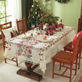 thumbnail image 3 of Sunyuer Lace Tablecloth with Christmas Embroidered Design, Vintage Rustic Embroidered Table Cover for Christmas, Parties, Home Decor, and Outdoor Event, 3 of 6