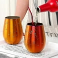 thumbnail image 3 of Lot de 2 Verres à Vin Sans Pied en Acier Inoxydable, Gobelet de Voyage Isolé pour Camping Magique Rouge, 3 of 5