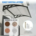 thumbnail image 5 of GUANSU-CN Polycarbonate Window Door Awning Canopy Clear with Black Bracket 40 Inch x 120 Inch, 5 of 6
