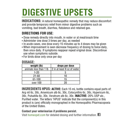 HomeoPet Digestive Upsets Digestive Health Supplement Solution for Pets, 15-Milliliter Bottle