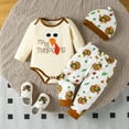thumbnail image 2 of Curenmufel My First Christmas Baby Boy Outfit Newborn Baby Girl Boy Fall Clothes Outfits Long Sleeve Knitted Cotton Romper & Pants Infant Winter Sets 0 3 6 9 12 18 24 Months (Beige,6-9 Months), 2 of 9