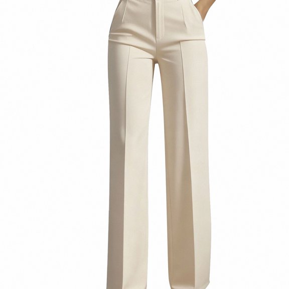 Afuyipoi Women’s Teacher Pants High-Waisted Hanging Suit Trousers Khaki M