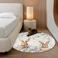 thumbnail image 3 of Bunny Easter Round Rug 3ft Washable Circle Entryway Rugs Non Slip Spring Floral Eucalyptus Leaves Eggs Weeping Area Rug Indoor Floor Carpet for Bedroom Kitchen Living Room Home Office Dining Room, 3 of 7