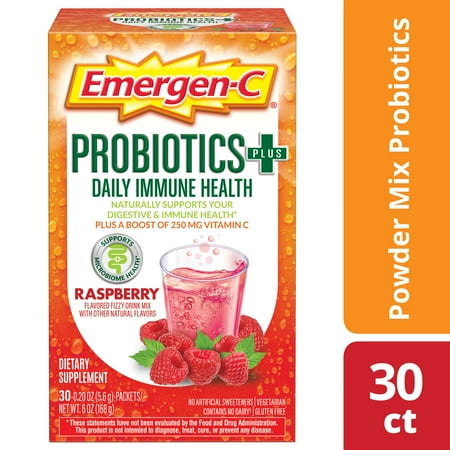Emergen-C Probiotics+ Raspberry 30ct (Best Probiotic For C Diff Recovery)