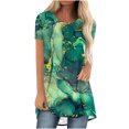 thumbnail image 2 of Women Short Sleeve Christmas gift Trendy Lining Thin section Durable Fashion Sets Leisure Printed Loose Loose Fitting Short Sleeve Green Sexy Lining Size 2XL, 2 of 5