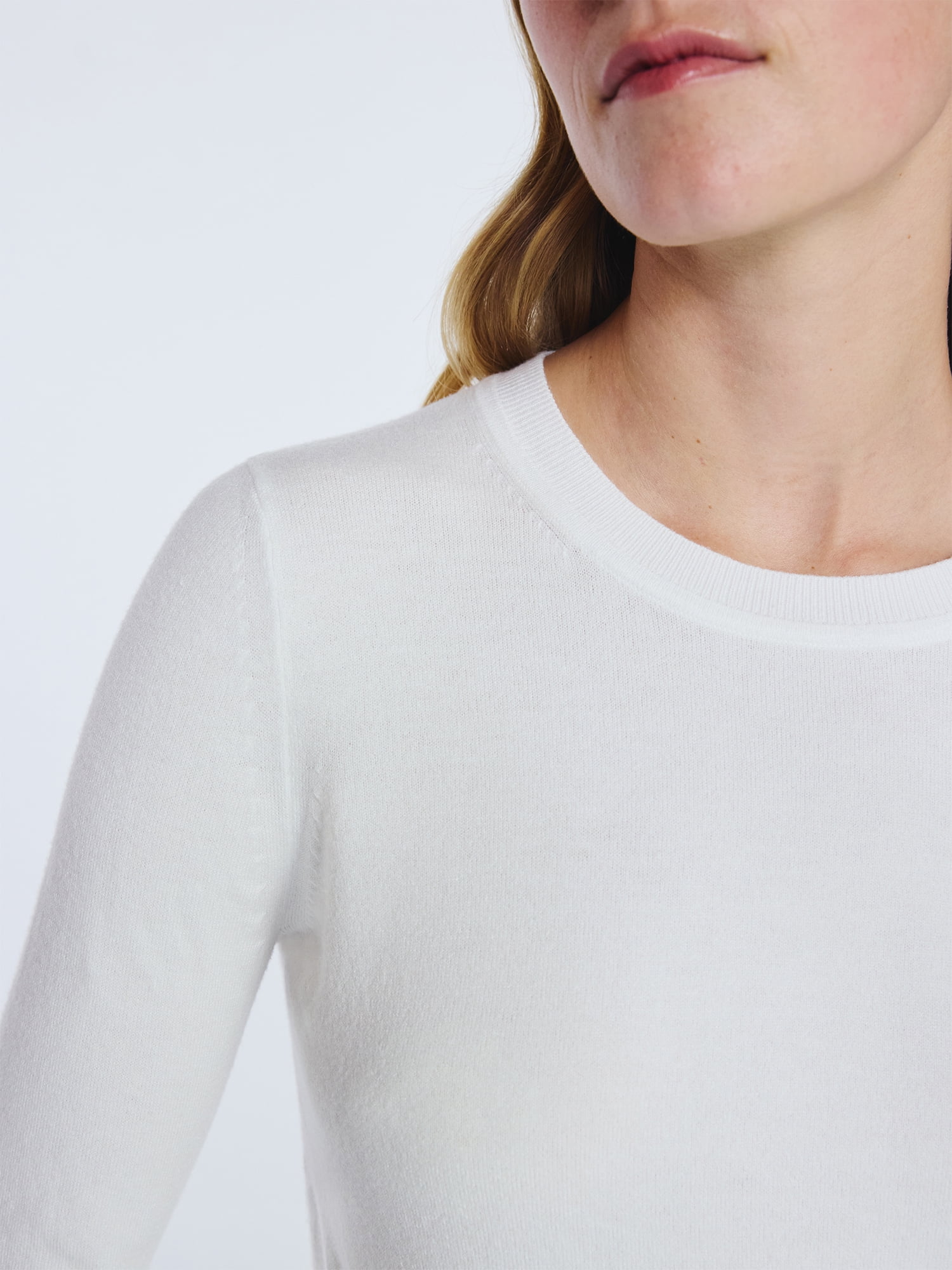 Free Assembly Women's and Women's Plus Cozy Yarn Crewneck Sweater with Long Sleeves, Lightweight, Sizes XS-4X