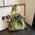 thumbnail image 2 of Womens Canvas Shoulder Bags Denim Bucket Multi-Functional Crossbody Tote Large Purse Handbags Top Handle Satchel with Drawstring, 2 of 3