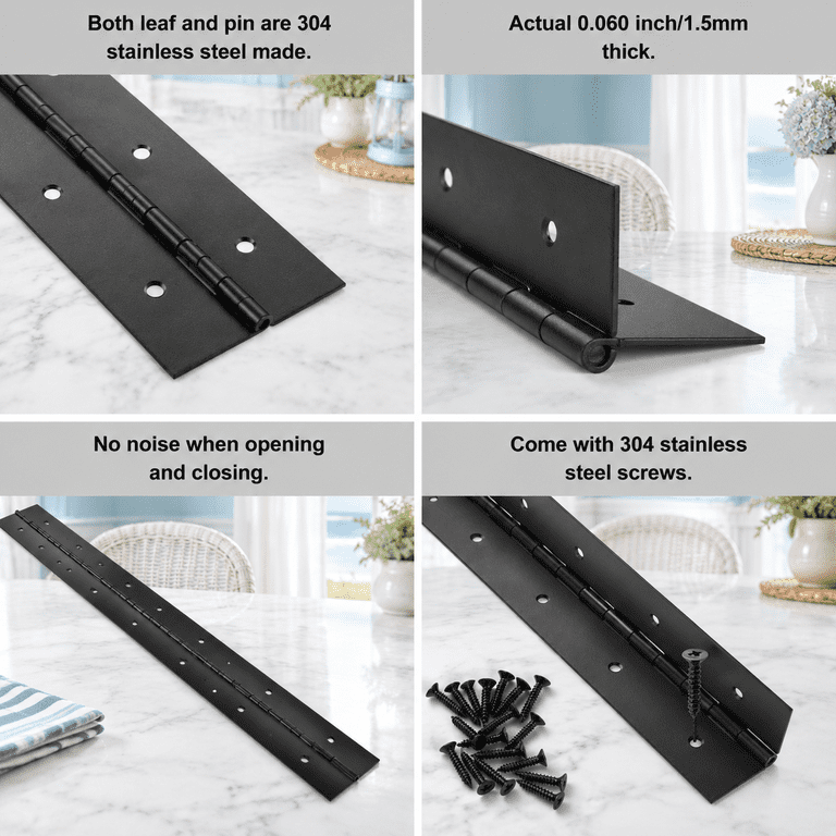 2 Heavy Duty Piano Hinge 24 Inch X 3 Width True 0.060'' Thick Stainless ...