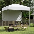 thumbnail image 4 of Costway Pop-Up Canopy Tent with 1 Half Sidewall, Easy Setup Folding Outdoor Sun Shelter White, 4 of 10