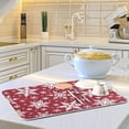 thumbnail image 2 of Absorbent Dish Drying Mat Christmas White Snowflake Seamless Pattern Dishes Drainer Protector Pad Trivet Mat Pot Holder with Hanging Loop for Kitchen Countertops Sinks Refrigerator 18 x 24 Inch, 2 of 6