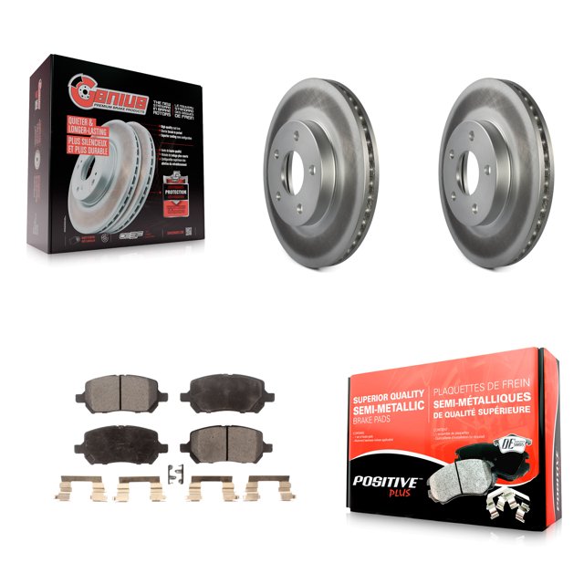 Transit Auto Front Coated Disc Brake Rotors and Semi-Metallic Pads Kit for Car Chevrolet Cobalt Pontiac G5 KGF-100045