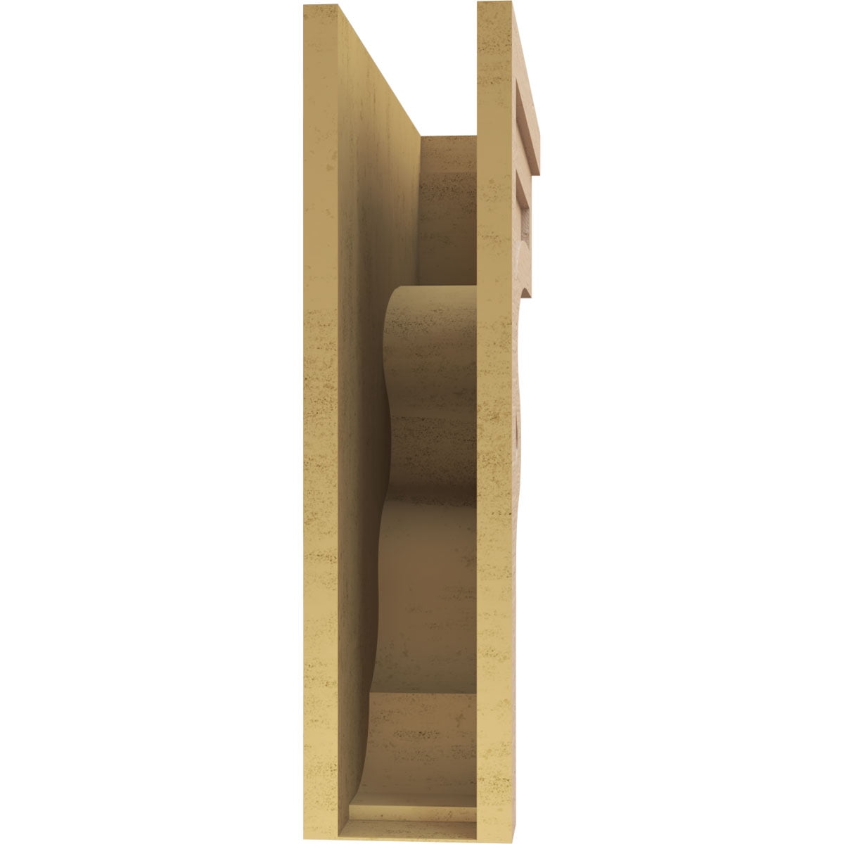 9"W x 36"D x 36"H Thin Highland Rough Cedar Woodgrain TimberThane Corbel, Primed Tan