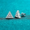 thumbnail image 2 of 1 Carat D Color VVS1 Moissanite Wedding Earrings for Women Men S925 Sterling Silver Triangle Stud Earrings for Valentine's Day Birthday Gift with Certificate, 2 of 8