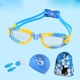 thumbnail image 2 of Gafas de natación para niños, paquete de 4Gafas de natación para niños, gafas de natación para jóvenes antivaho y anti-UV, a prueba de fugas, marco de silicona suave, para 4-16 años oso de fresa Juguete, 2 of 3