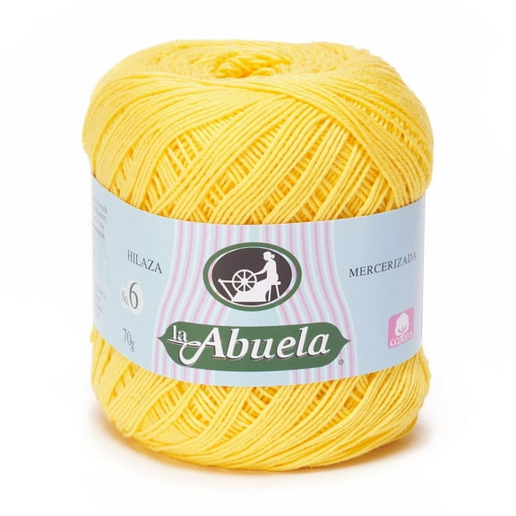 ABUELA NO.6 [70grs] by Omega - Soft Yarn 100% Mercerized Cotton Yarn - Color 04-Canary Yellow 534