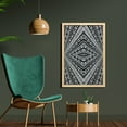 thumbnail image 2 of Psychedelic Wall Art with Frame, Geometric Dimension Ornament Motif with Triangle Diamond Forms Oriental Image, Printed Fabric Poster for Bathroom Living Room, 23" x 35", Black White, by Ambesonne, 2 of 2