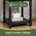 thumbnail image 2 of Uforic Roman-Style End Table with Metal Legs, 23.6" Square Side Table with Shelf, Black, 2 of 8